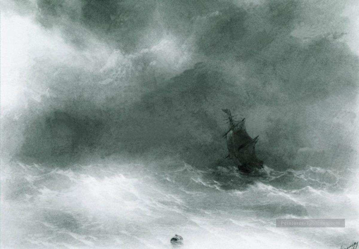 Ivan Aivazovsky vent fort Paysage marin Peintures à l'huile